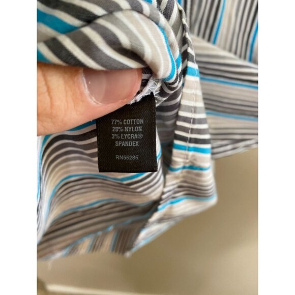 Express Design Studio Blue Blouse Small Womans Cotton Nylon Blend‎ - Picture 4 of 7